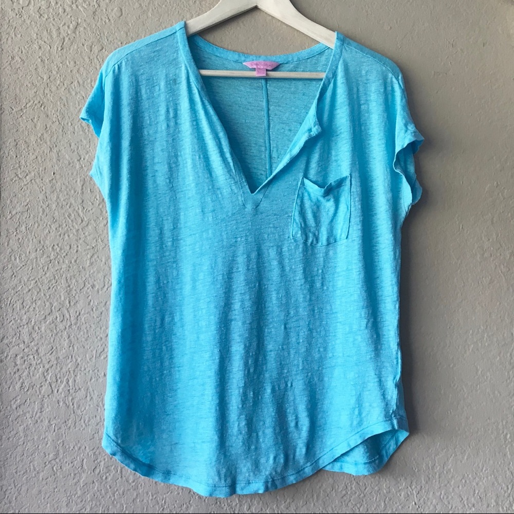 Lilly Pulitzer V-Neck Pocket Tee